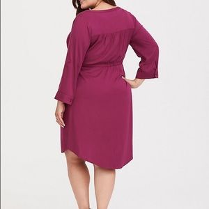 ZIP CHALLIS MINI SHIRTDRESS